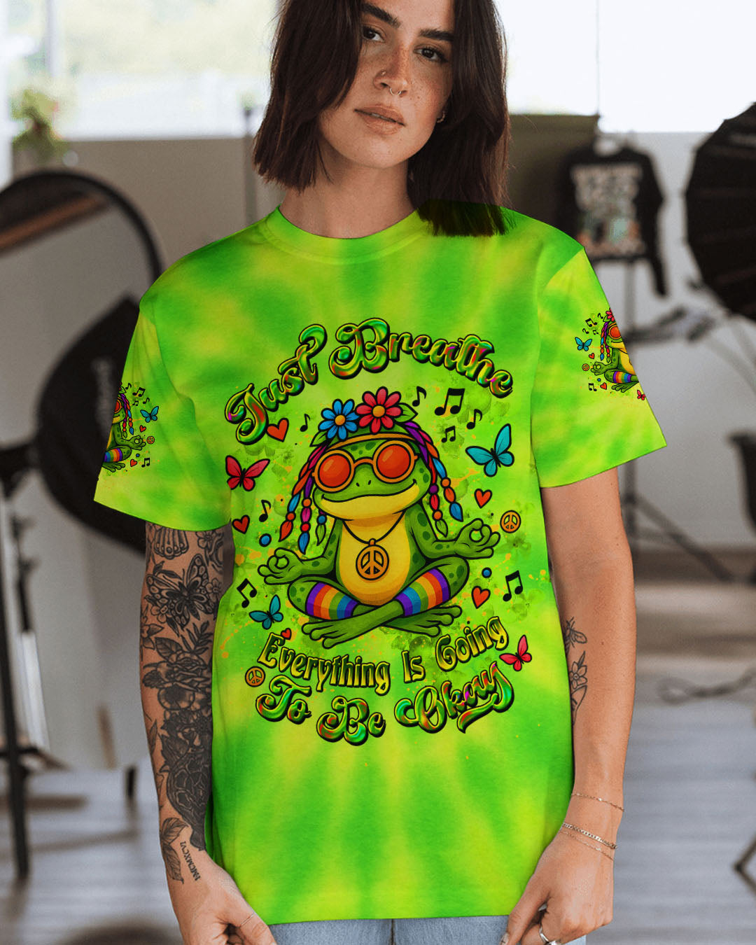 JUST BREATHE FROG ALL OVER PRINT - YHDU0705251