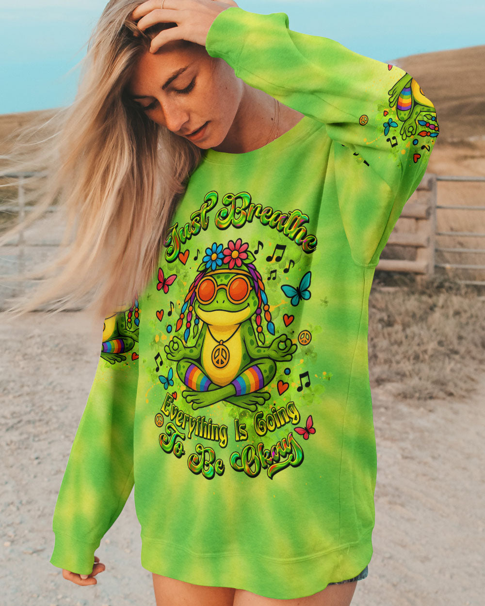 JUST BREATHE FROG ALL OVER PRINT - YHDU0705251
