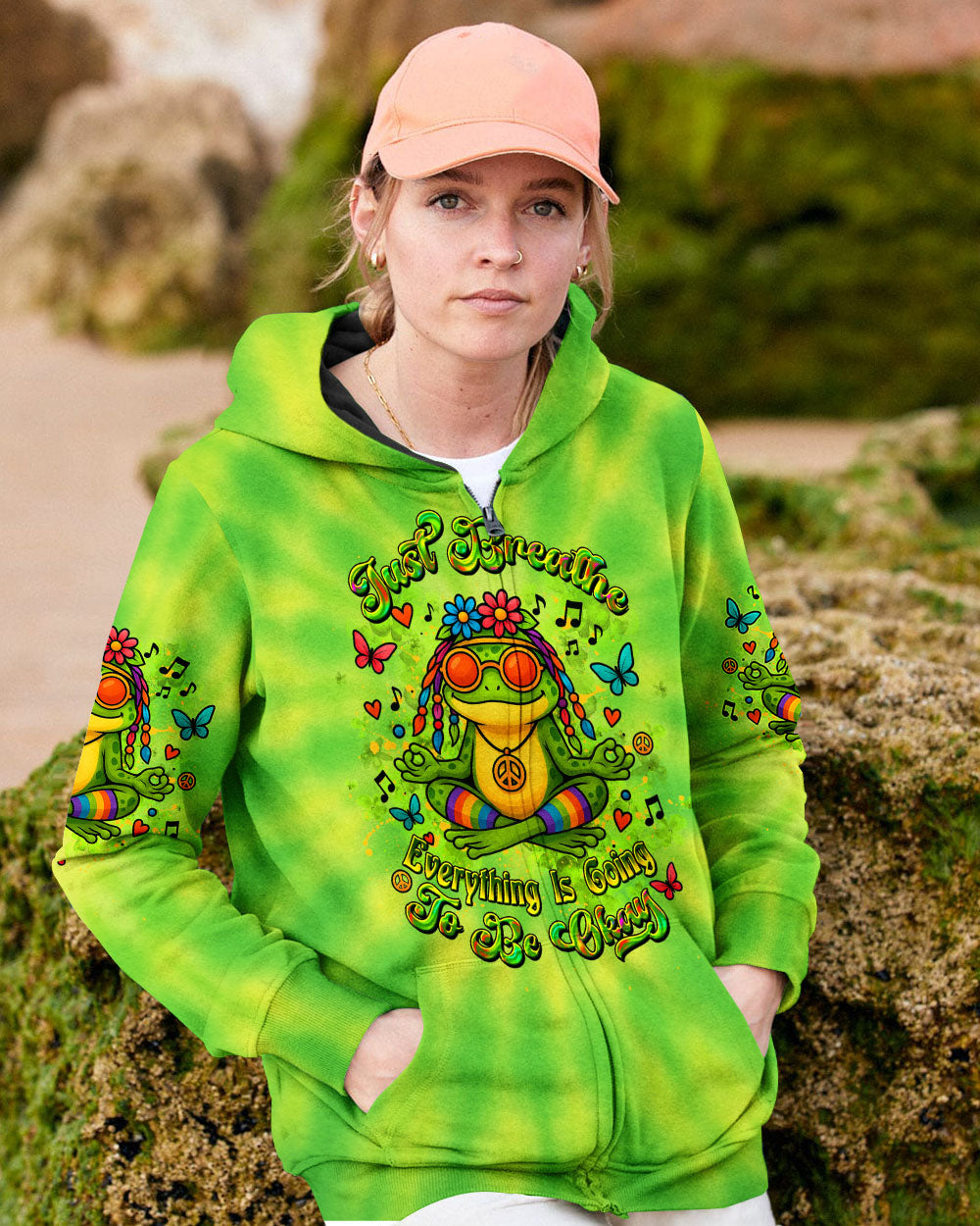 JUST BREATHE FROG ALL OVER PRINT - YHDU0705251