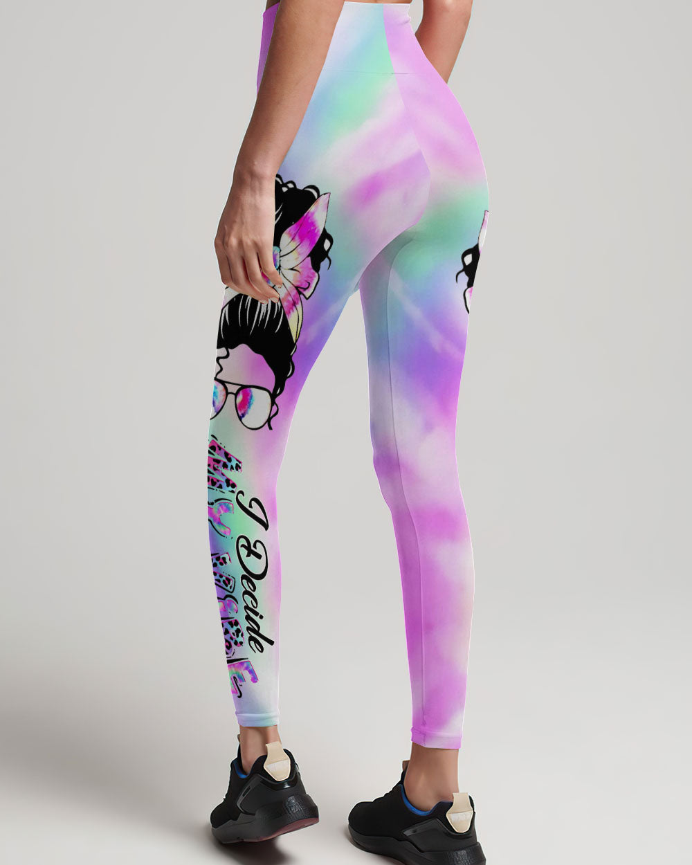 I DECIDE MY VIBE MESSY BUN ALL OVER PRINT - YHDU0707234