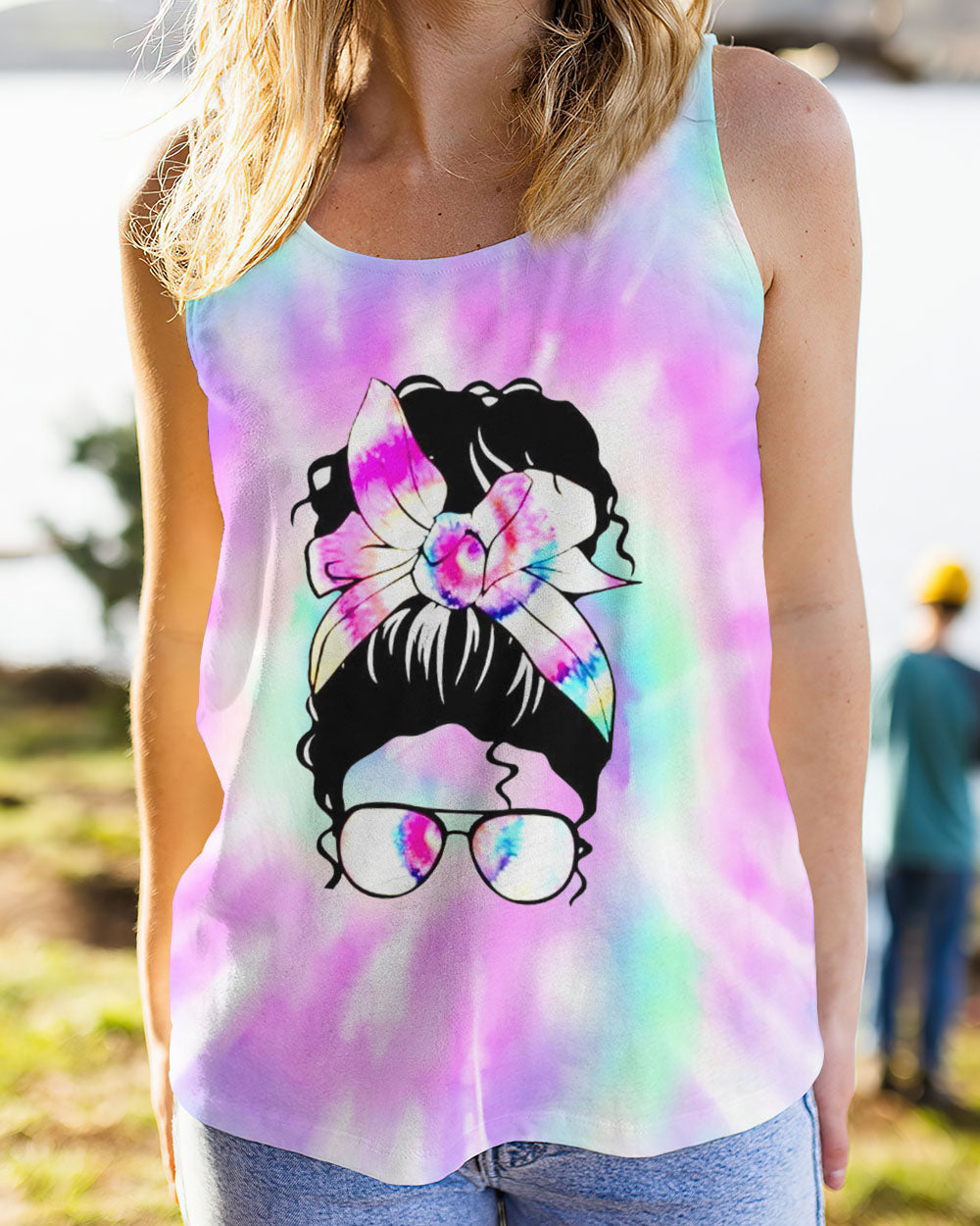I DECIDE MY VIBE MESSY BUN ALL OVER PRINT - YHDU0707234