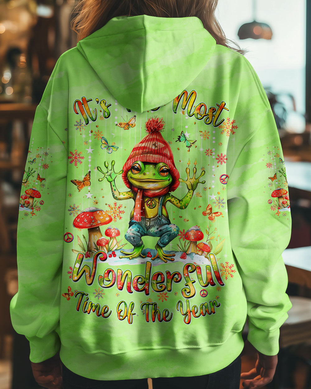 IT'S THE MOST WONDERFUL TIME CHRISTMAS FROG ALL OVER PRINT - YHDU0910242