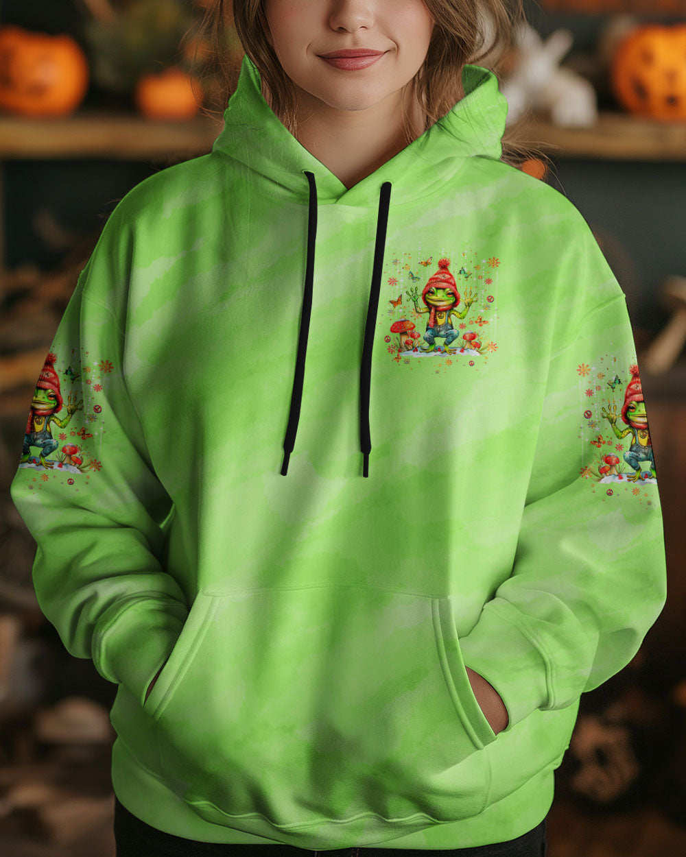 IT'S THE MOST WONDERFUL TIME CHRISTMAS FROG ALL OVER PRINT - YHDU0910242