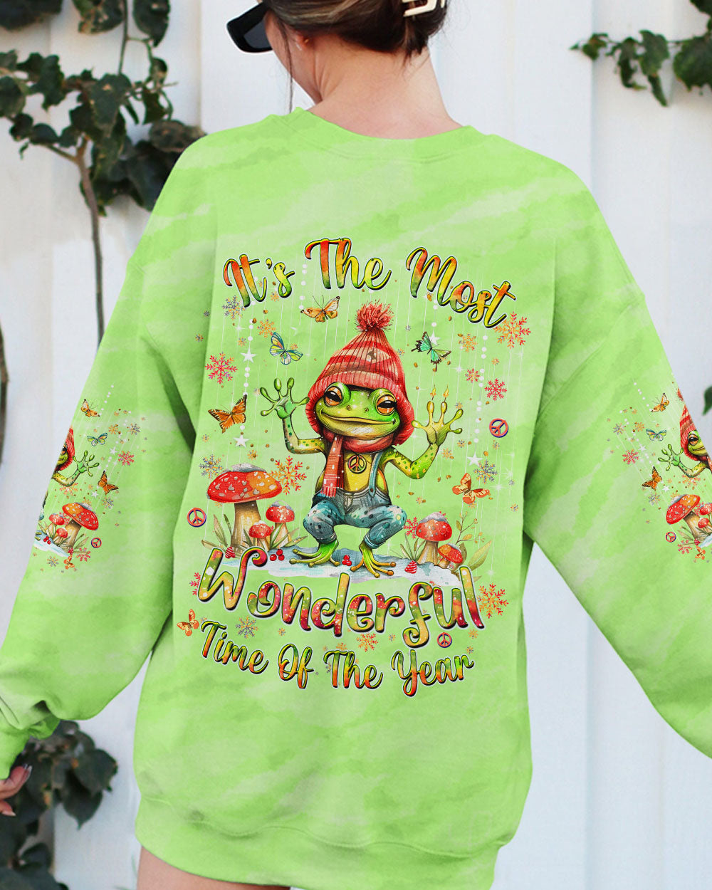 IT'S THE MOST WONDERFUL TIME CHRISTMAS FROG ALL OVER PRINT - YHDU0910242