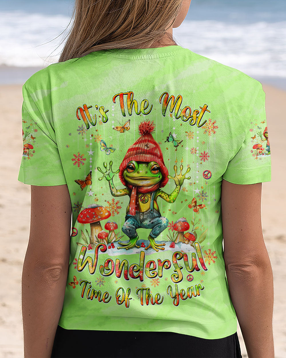 IT'S THE MOST WONDERFUL TIME CHRISTMAS FROG ALL OVER PRINT - YHDU0910242