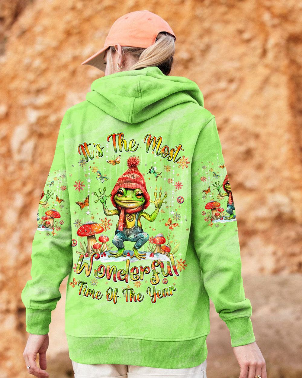 IT'S THE MOST WONDERFUL TIME CHRISTMAS FROG ALL OVER PRINT - YHDU0910242
