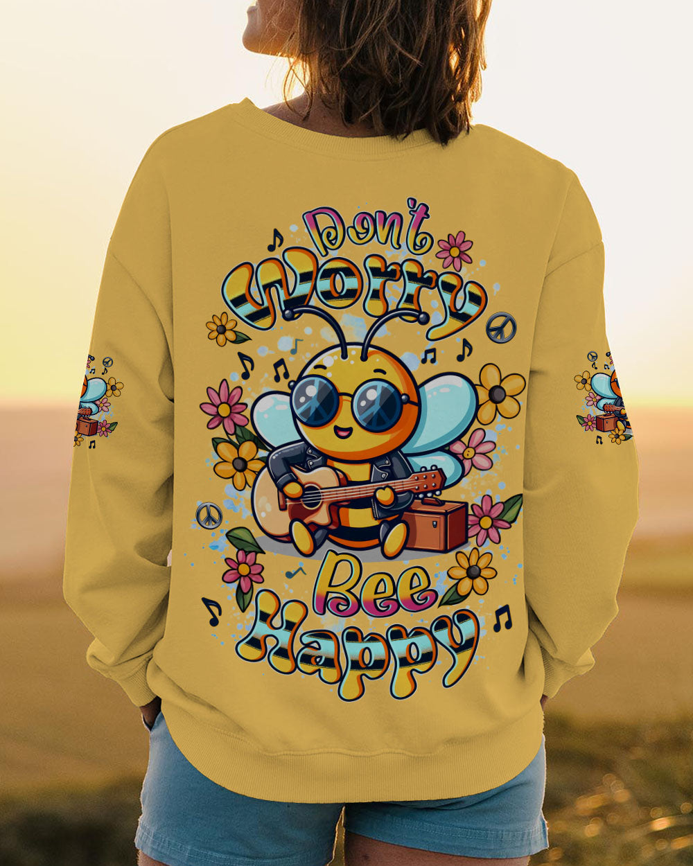 DON'T WORRY BEE HAPPY ALL OVER PRINT - YHDU1007253