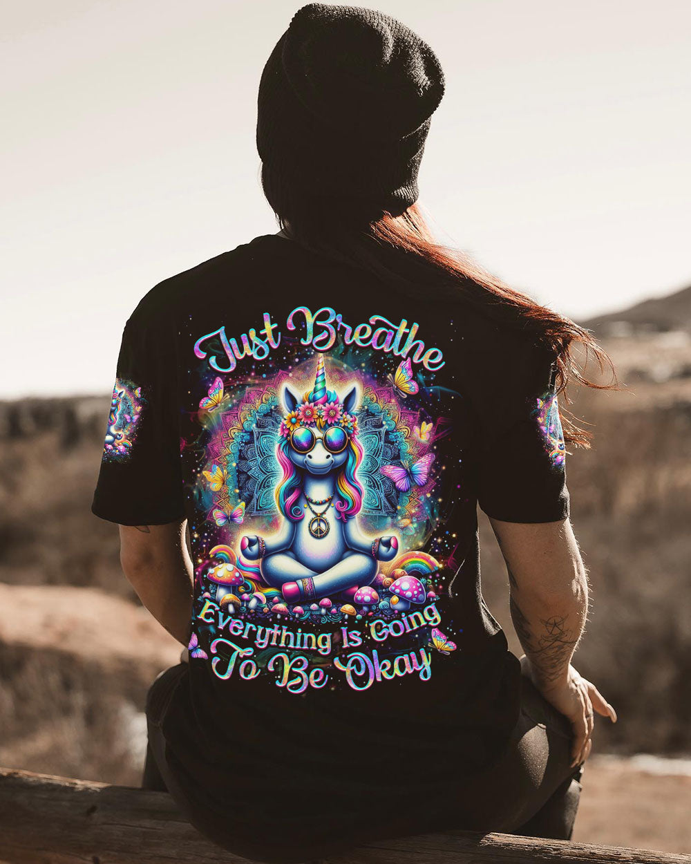 JUST BREATHE UNICORN ALL OVER PRINT - YHDU1107243