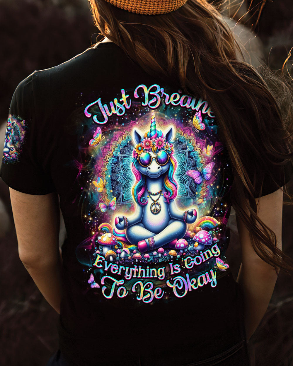JUST BREATHE UNICORN ALL OVER PRINT - YHDU1107243