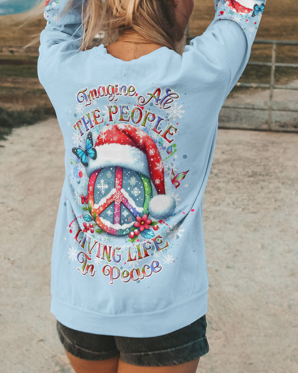 IMAGINE ALL THE PEOPLE LIVING LIFE IN PEACE CHRISTMAS ALL OVER PRINT - YHDU1110244