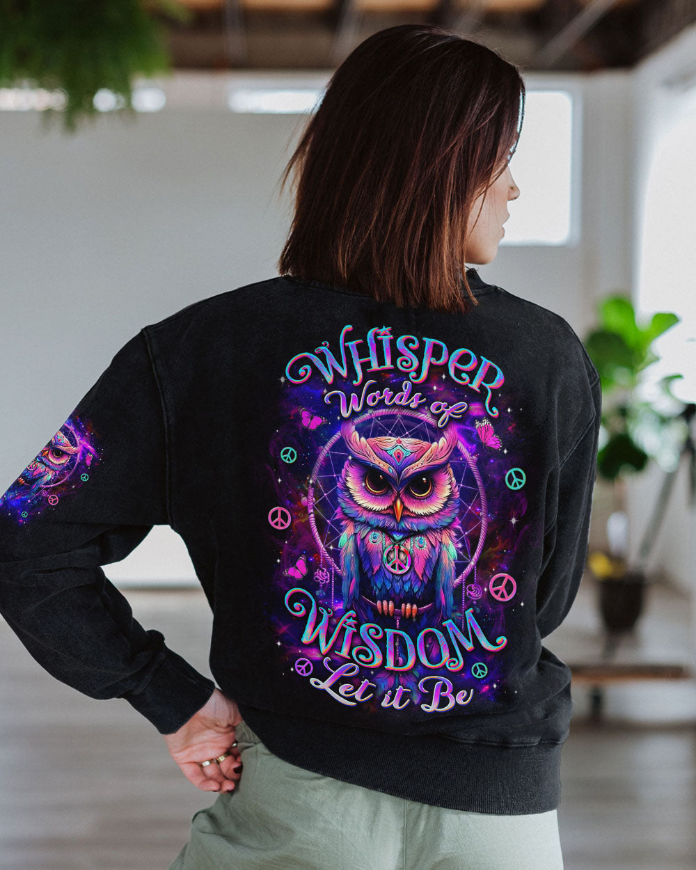 WHISPER WORDS OF WISDOM LET IT BE OWL ALL OVER PRINT - YHDU1112243
