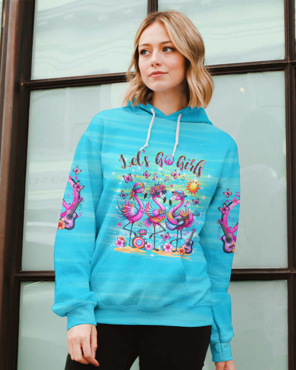 LET'S GO GIRLS FLAMINGO ALL OVER PRINT - YHDU1204242