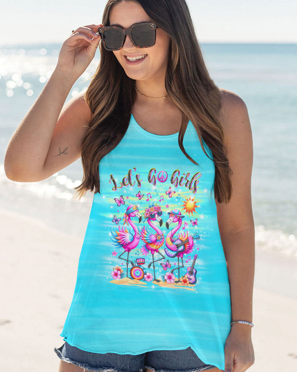 LET'S GO GIRLS FLAMINGO ALL OVER PRINT - YHDU1204242