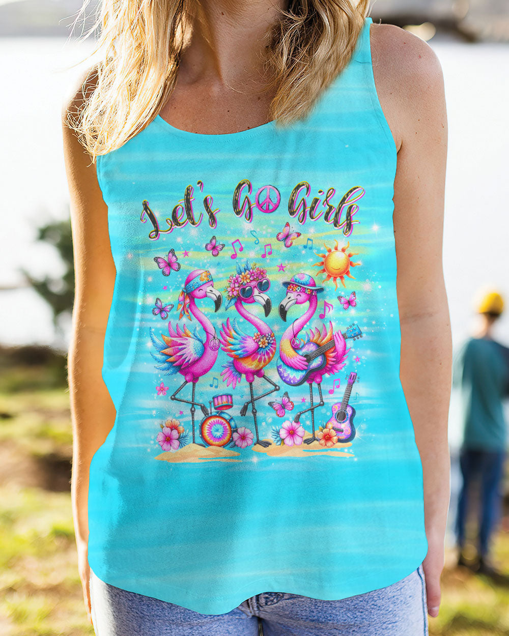 LET'S GO GIRLS FLAMINGO ALL OVER PRINT - YHDU1204242