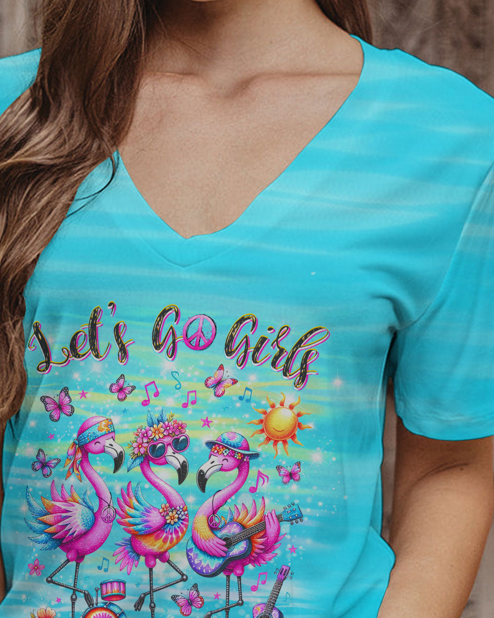 LET'S GO GIRLS FLAMINGO ALL OVER PRINT - YHDU1204242