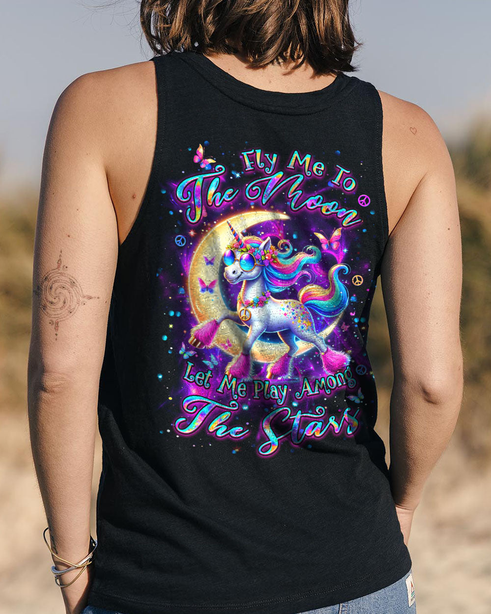 FLY ME TO THE MOON UNICORN ALL OVER PRINT - YHDU1207241