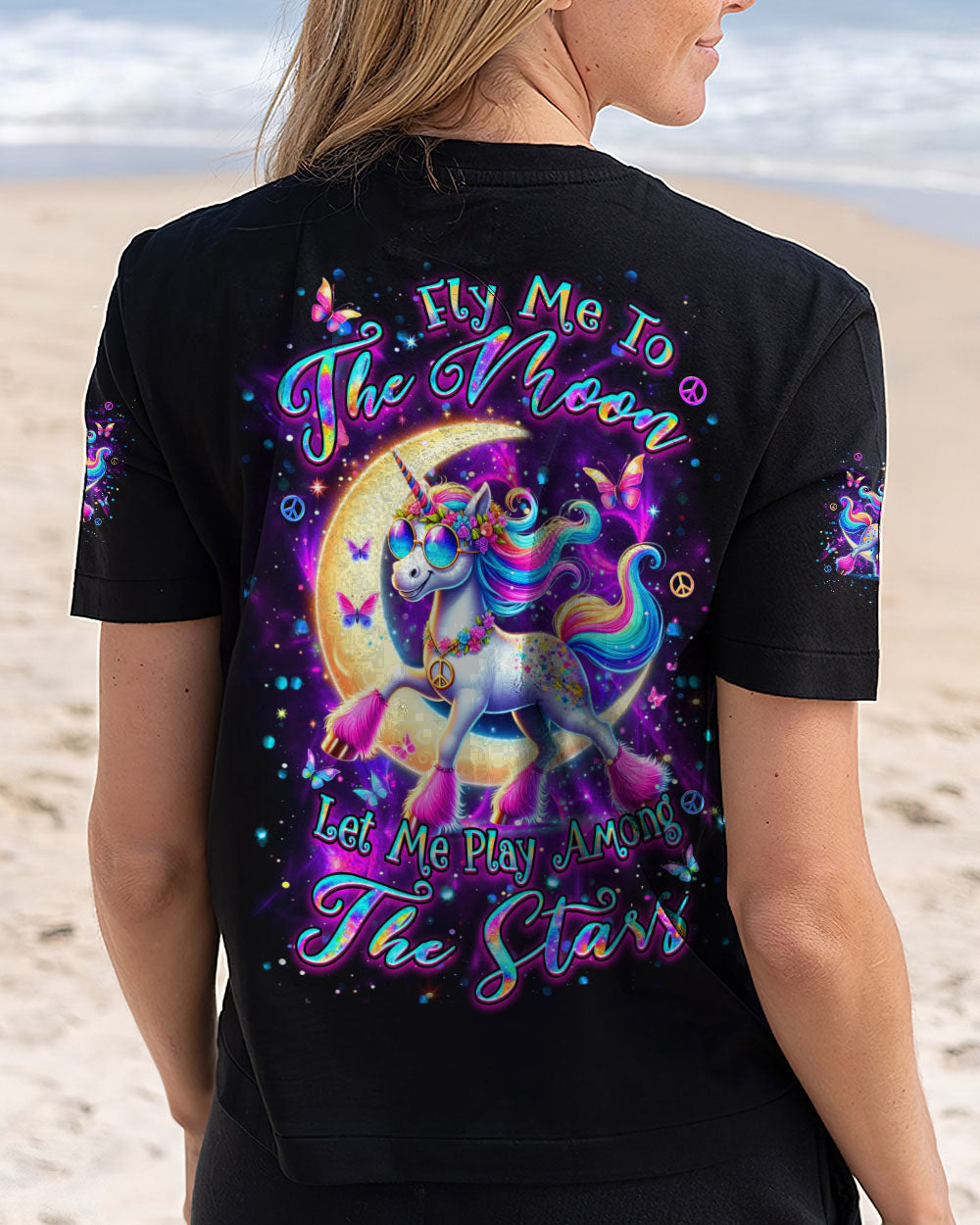 FLY ME TO THE MOON UNICORN ALL OVER PRINT - YHDU1207241