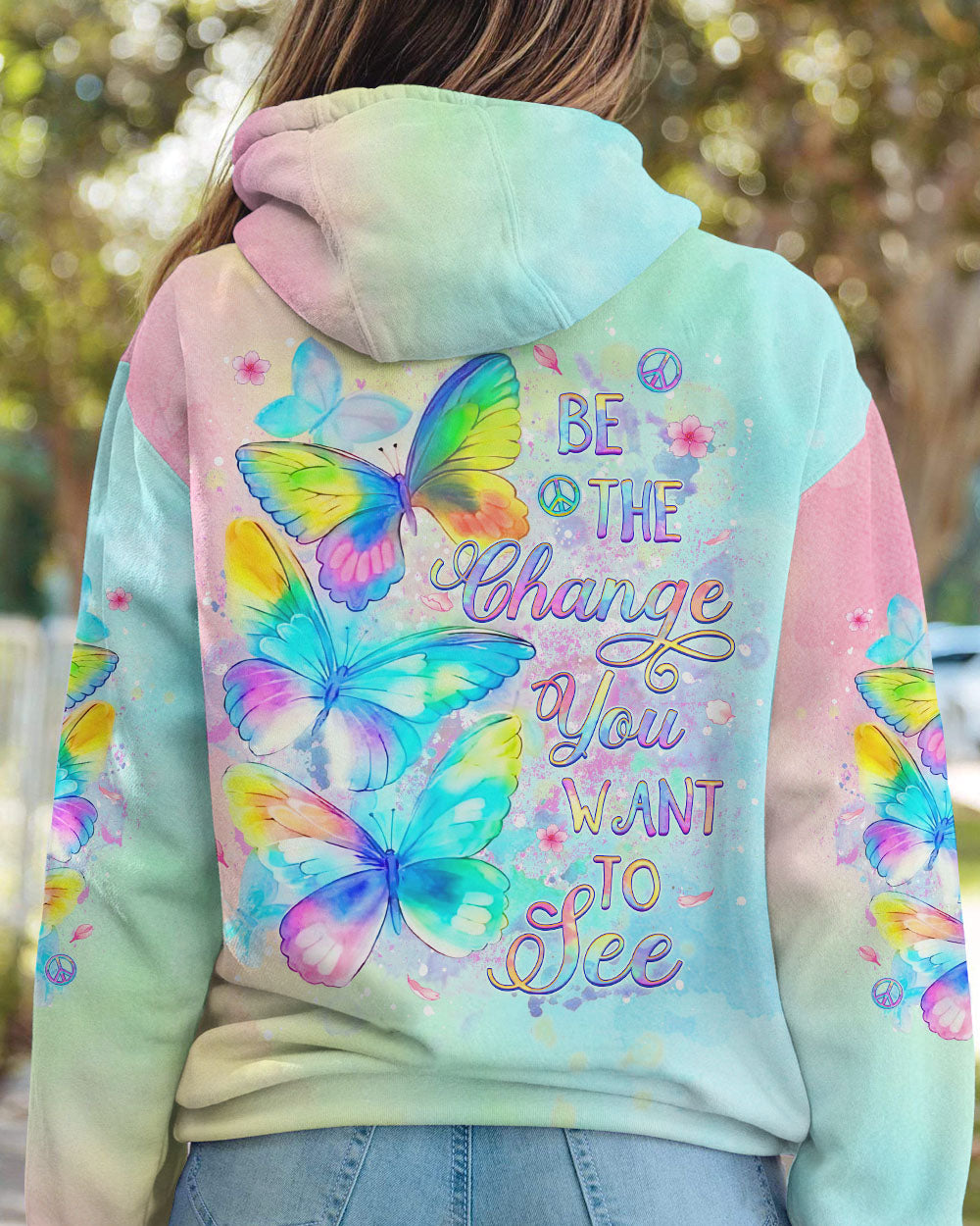 BE THE CHANGE YOU WANT TO SEE BUTTERFLY ALL OVER PRINT - YHDU1403243