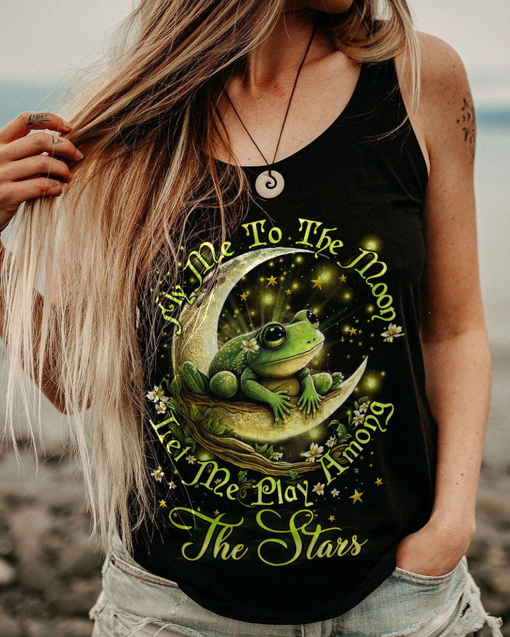 FLY ME TO THE MOON FROG ALL OVER PRINT - YHDU1406231