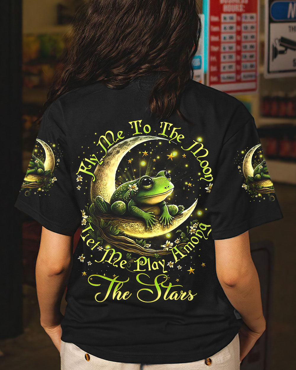 FLY ME TO THE MOON FROG ALL OVER PRINT - YHDU1406231