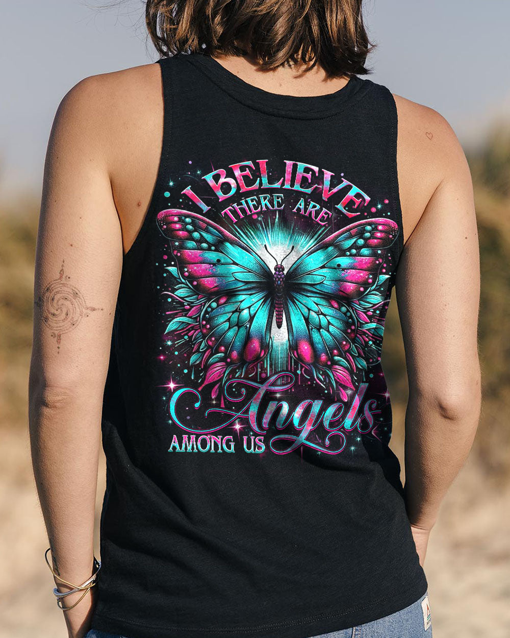 I BELIEVE THERE ARE ANGELS AMONG US BUTTERFLY ALL OVER PRINT - YHDU1406242