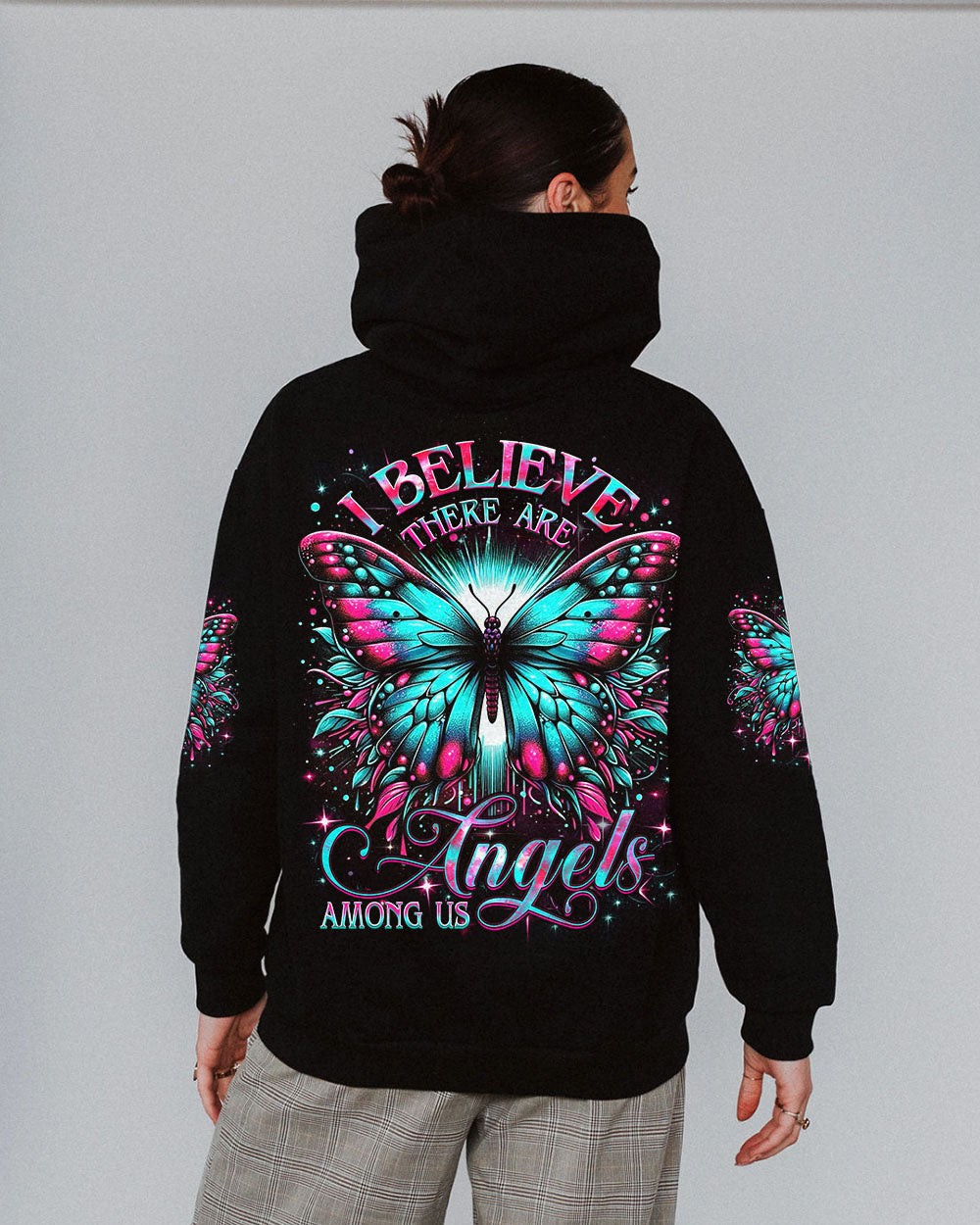 I BELIEVE THERE ARE ANGELS AMONG US BUTTERFLY ALL OVER PRINT - YHDU1406242