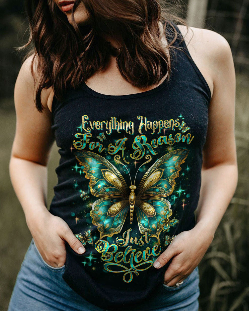 JUST BELIEVE BUTTERFLY ALL OVER PRINT - YHDU1407231