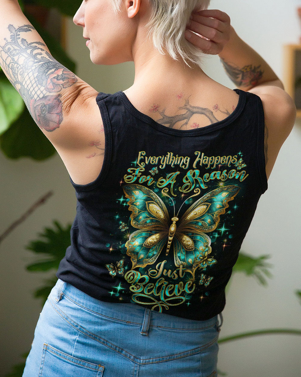 JUST BELIEVE BUTTERFLY ALL OVER PRINT - YHDU1407231