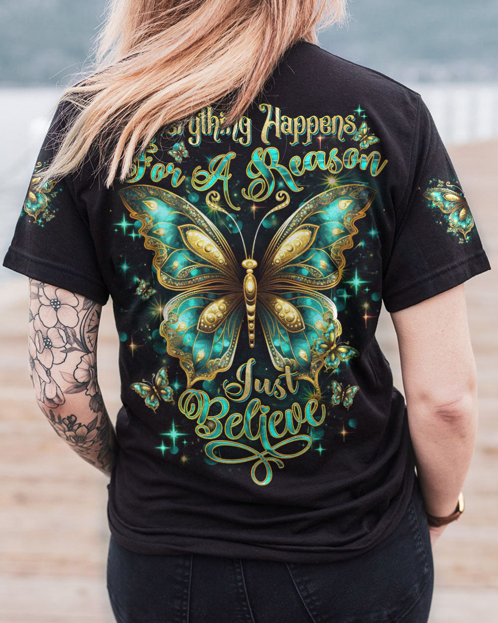 JUST BELIEVE BUTTERFLY ALL OVER PRINT - YHDU1407231