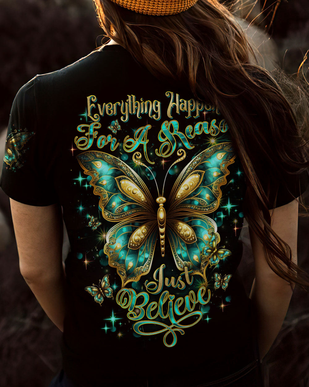 JUST BELIEVE BUTTERFLY ALL OVER PRINT - YHDU1407231