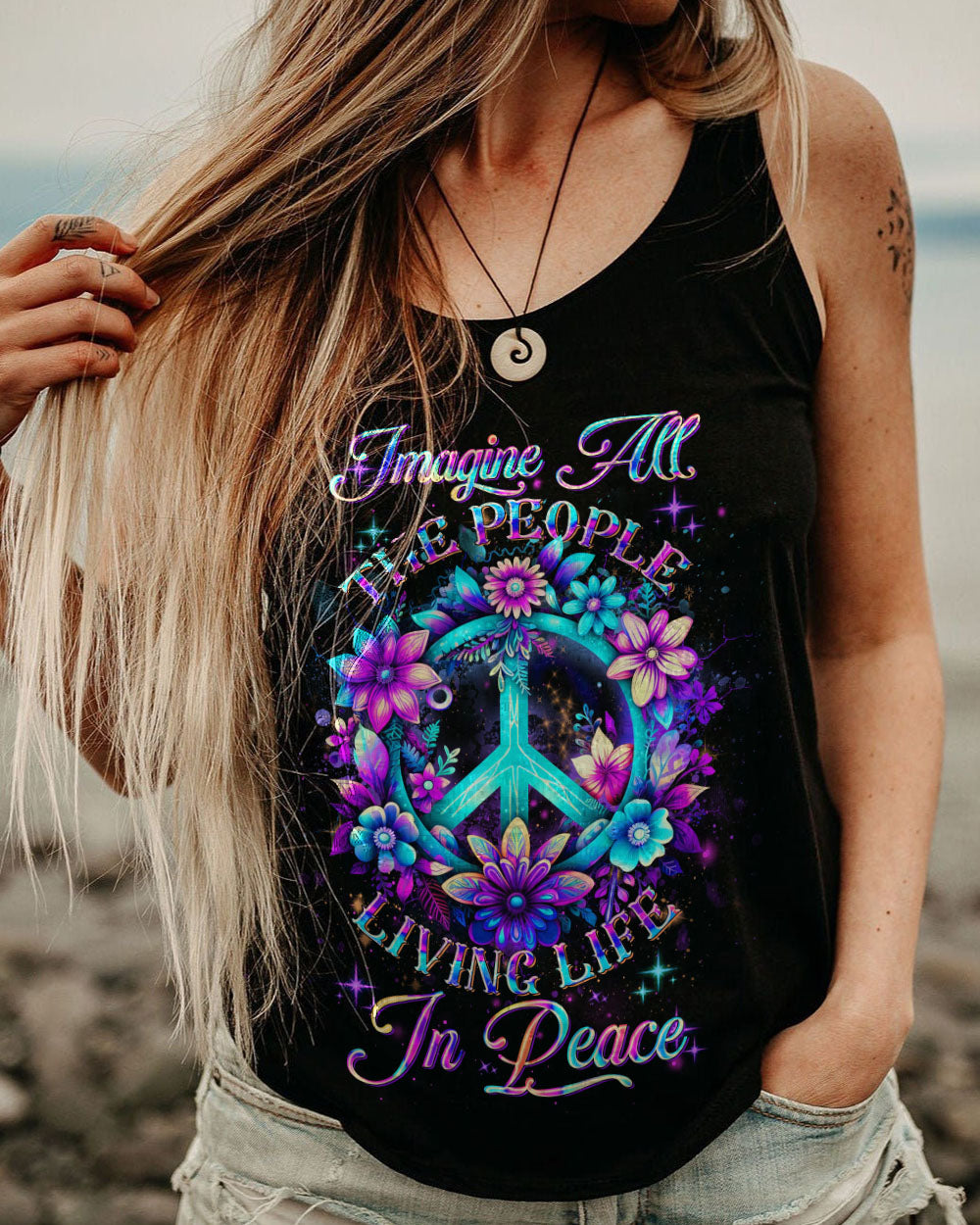 IMAGINE ALL THE PEOPLE LIVING LIFE IN PEACE ALL OVER PRINT - YHDU1407233