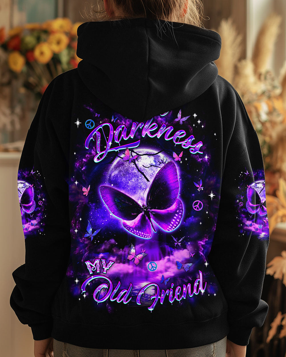 HELLO DARKNESS MY OLD FRIEND BUTTERFLY ALL OVER PRINT - YHDU1411241