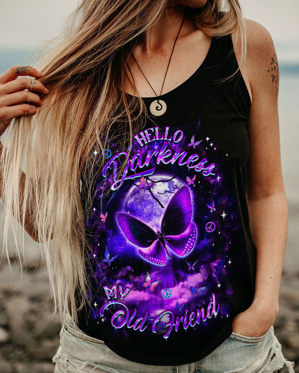 HELLO DARKNESS MY OLD FRIEND BUTTERFLY ALL OVER PRINT - YHDU1411241