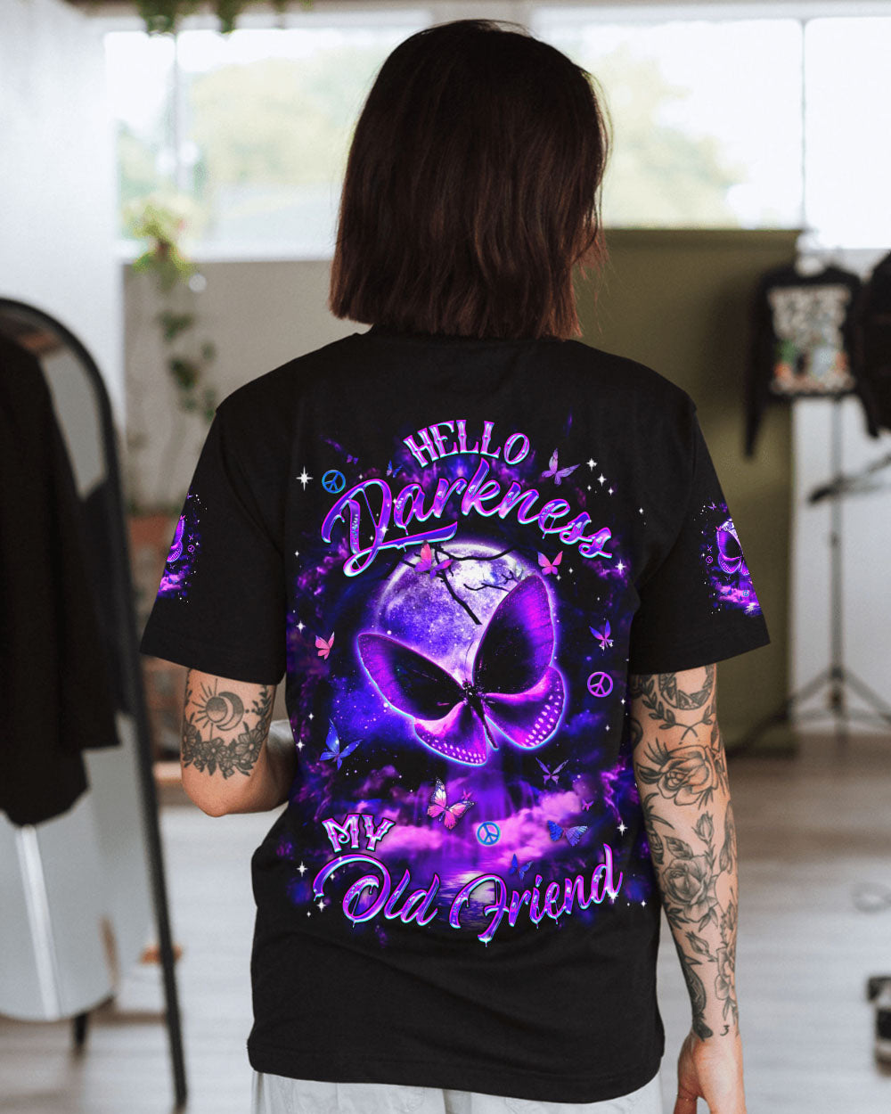 HELLO DARKNESS MY OLD FRIEND BUTTERFLY ALL OVER PRINT - YHDU1411241