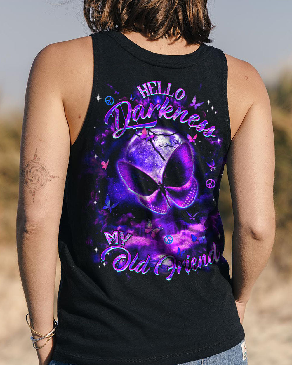 HELLO DARKNESS MY OLD FRIEND BUTTERFLY ALL OVER PRINT - YHDU1411241
