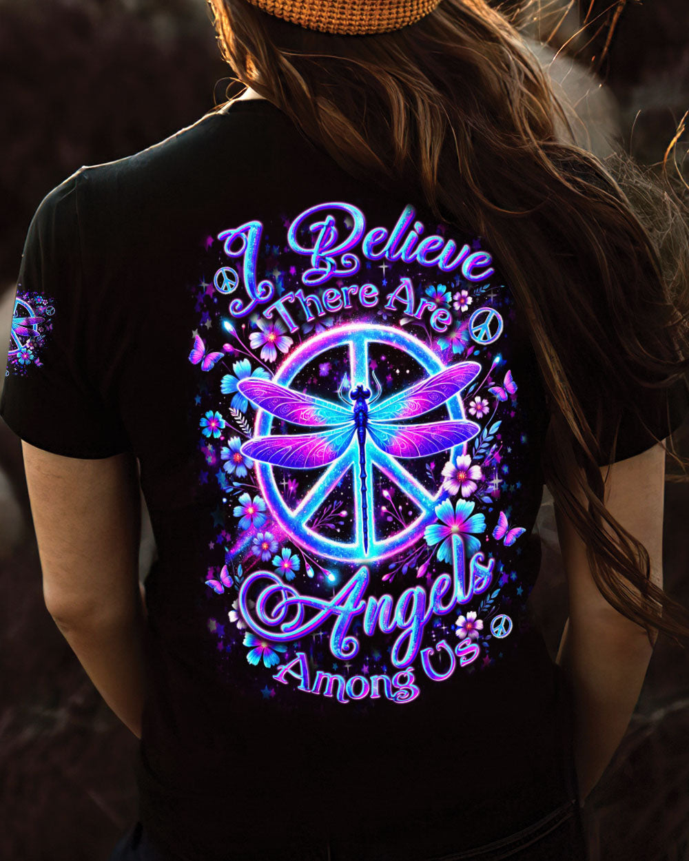 I BELIEVE THERE ARE ANGELS AMONG US DRAGONFLY ALL OVER PRINT - YHDU1501254