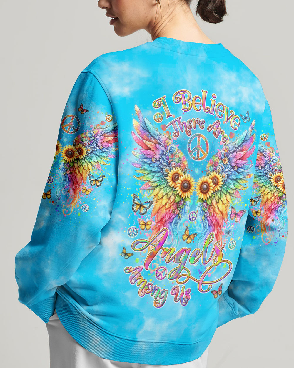 I BELIEVE THERE ARE ANGELS AMONG US WINGS ALL OVER PRINT - YHDU1505242