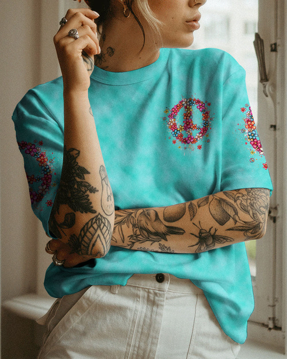 NEVER UNDERESTIMATE HIPPIE GRANDMA ALL OVER PRINT - YHDU1506233