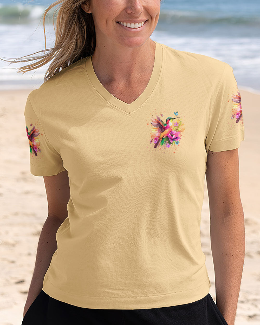 JUST BREATHE HUMMINGBIRD ALL OVER PRINT - YHDU1507242
