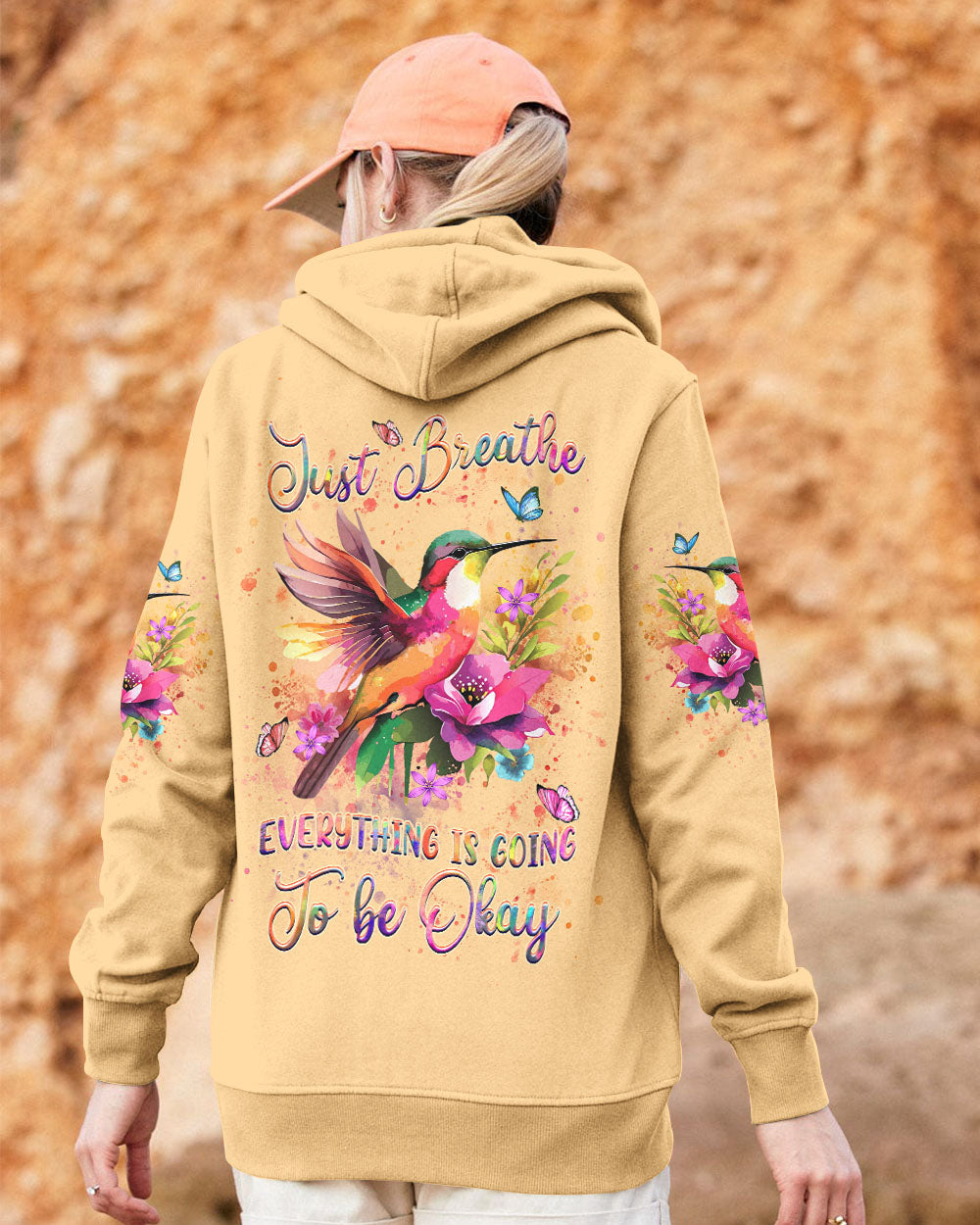 JUST BREATHE HUMMINGBIRD ALL OVER PRINT - YHDU1507242