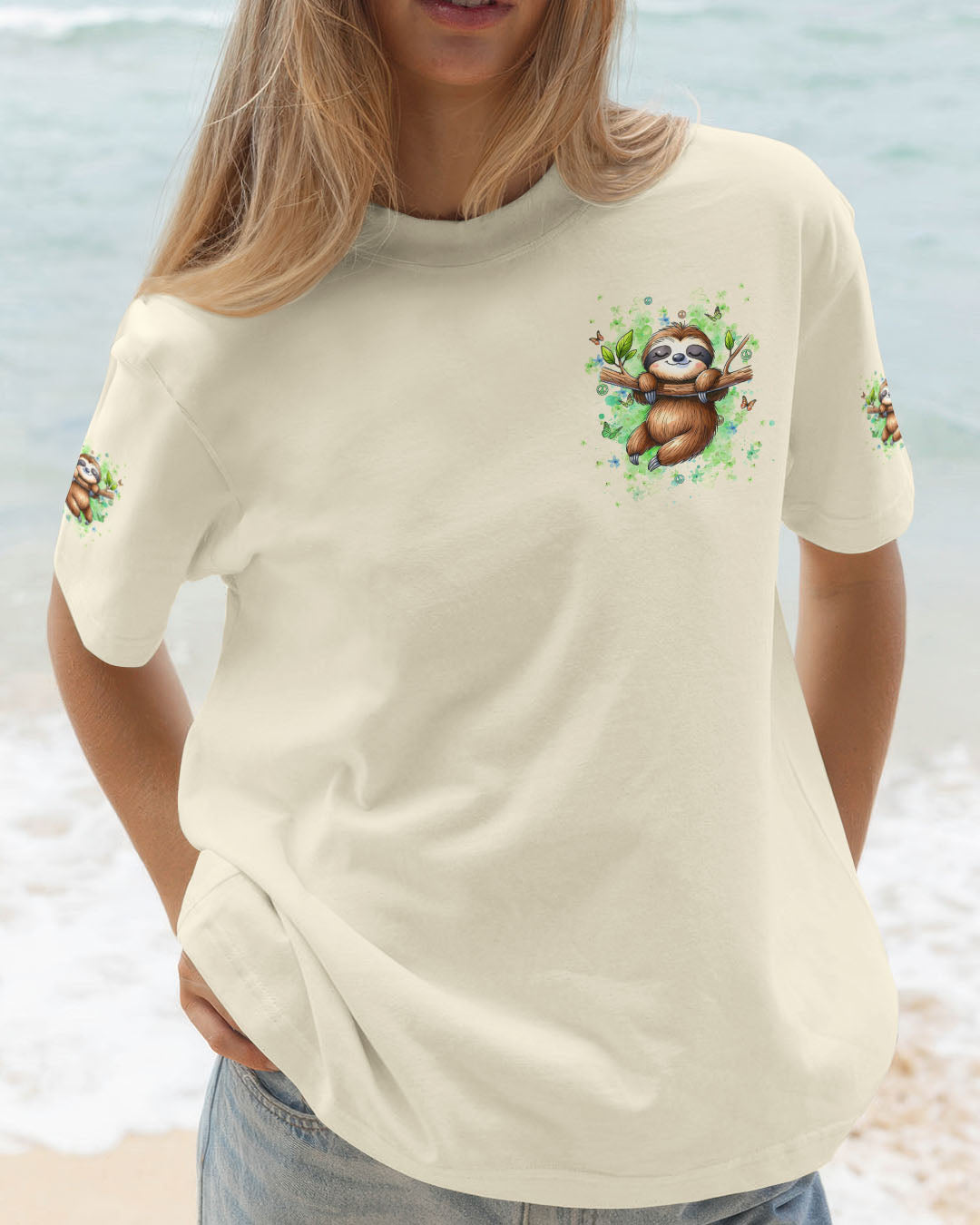 JUST BREATHE SLOTH ALL OVER PRINT - YHDU1507251
