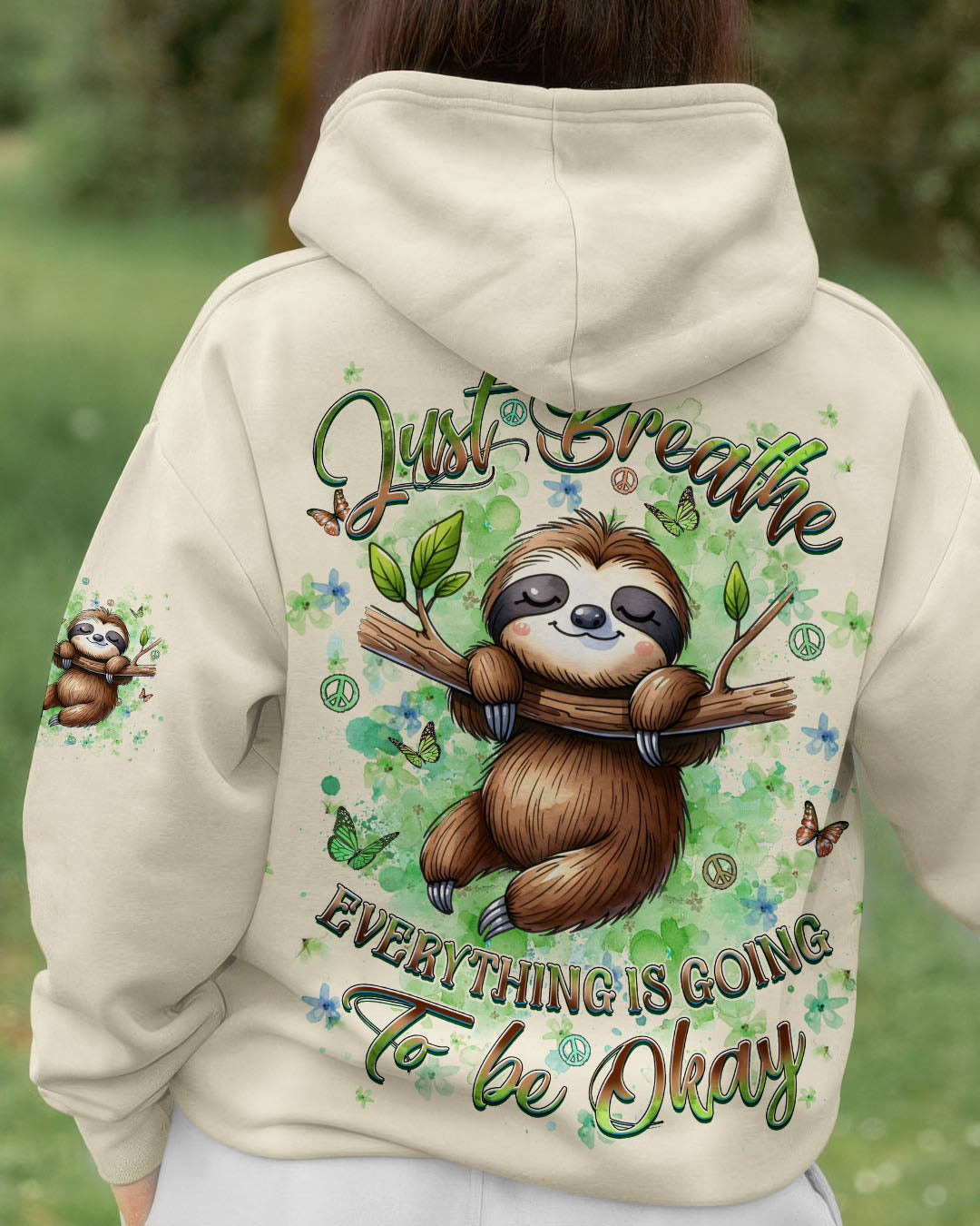 JUST BREATHE SLOTH ALL OVER PRINT - YHDU1507251