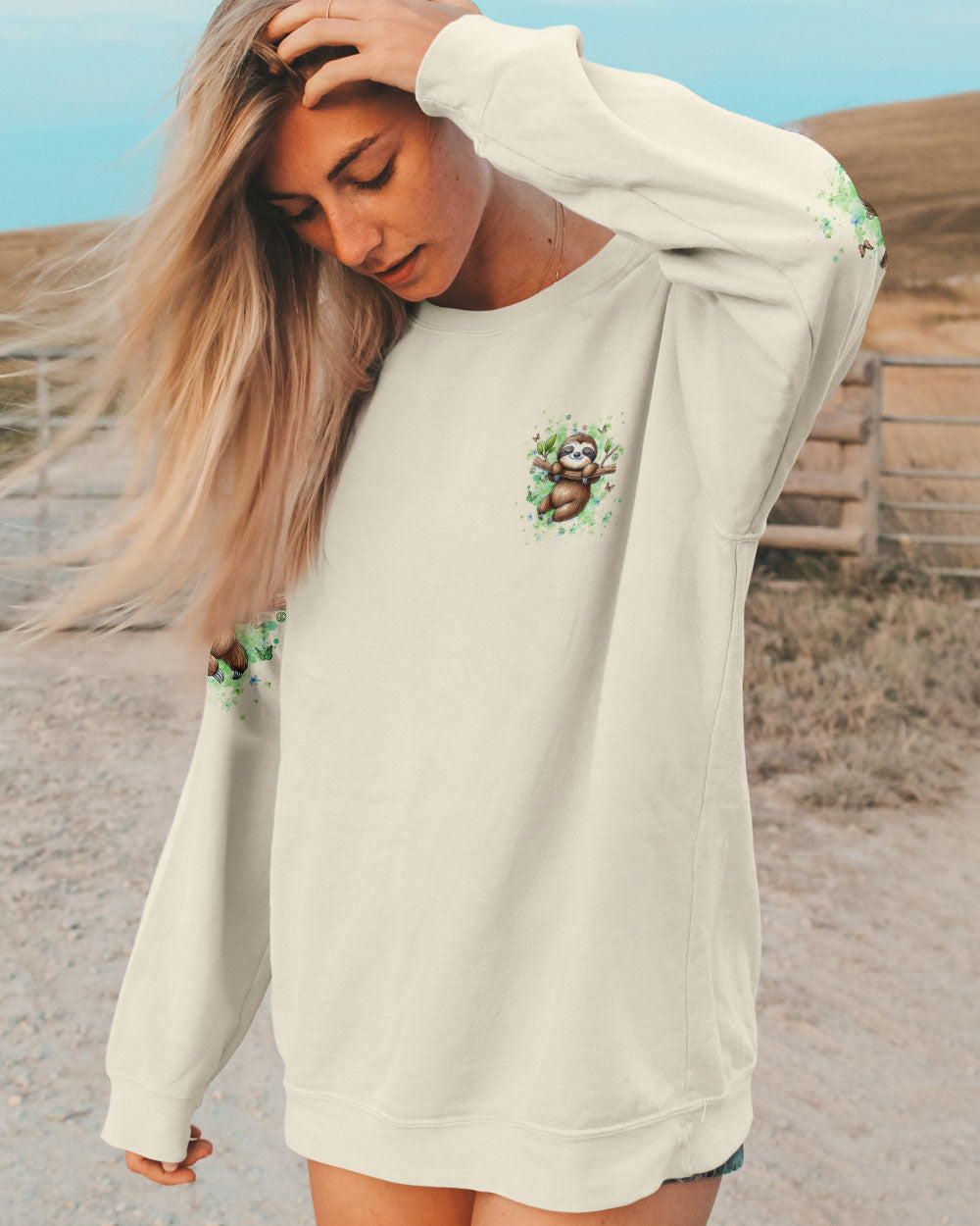 JUST BREATHE SLOTH ALL OVER PRINT - YHDU1507251