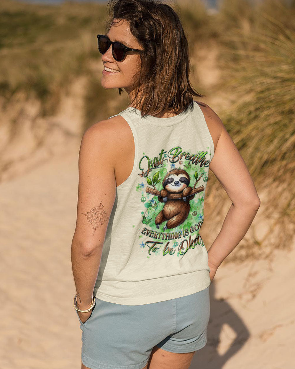 JUST BREATHE SLOTH ALL OVER PRINT - YHDU1507251