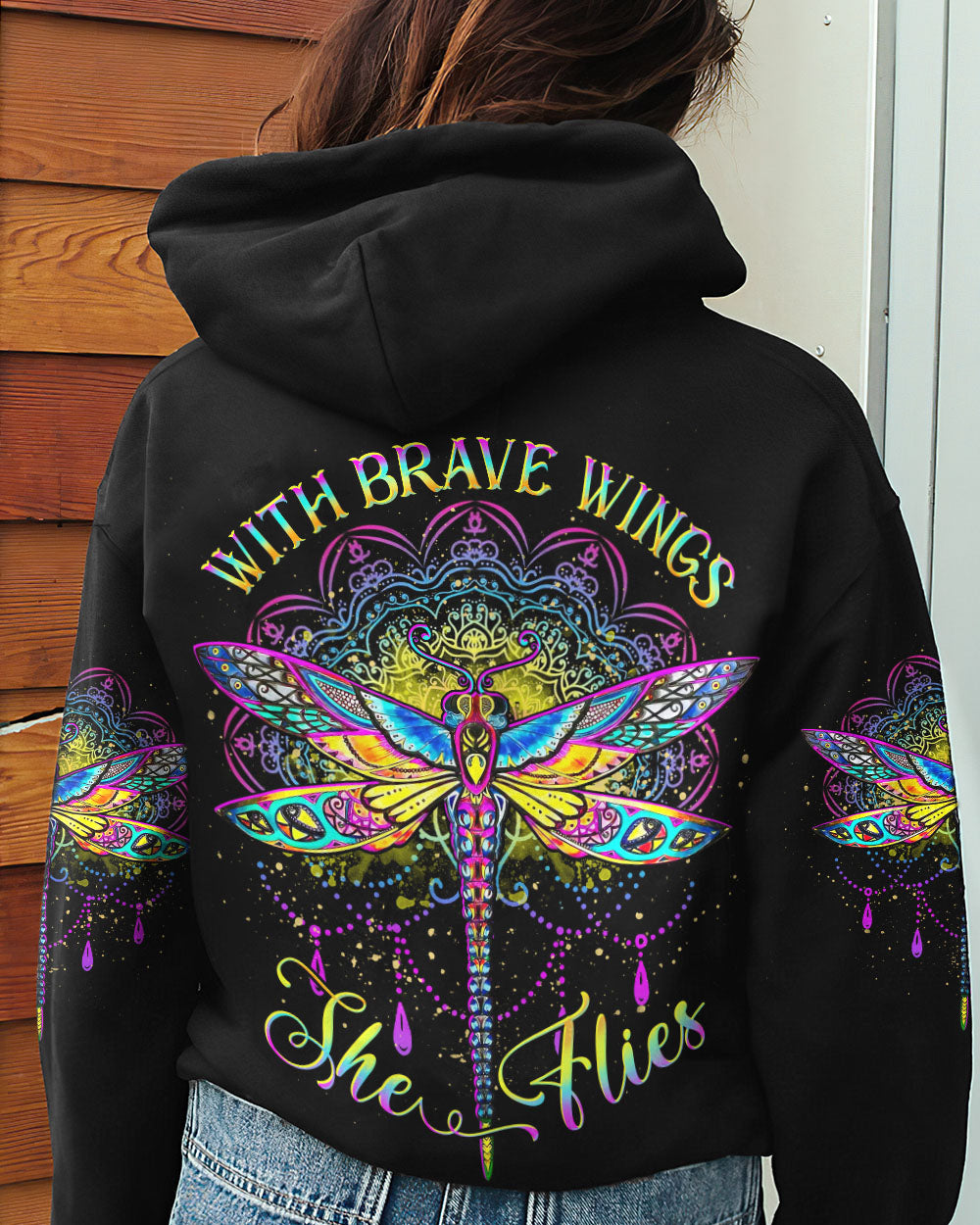 WITH BRAVE WINGS SHE FLIES ALL OVER PRINT - YHDU1606231