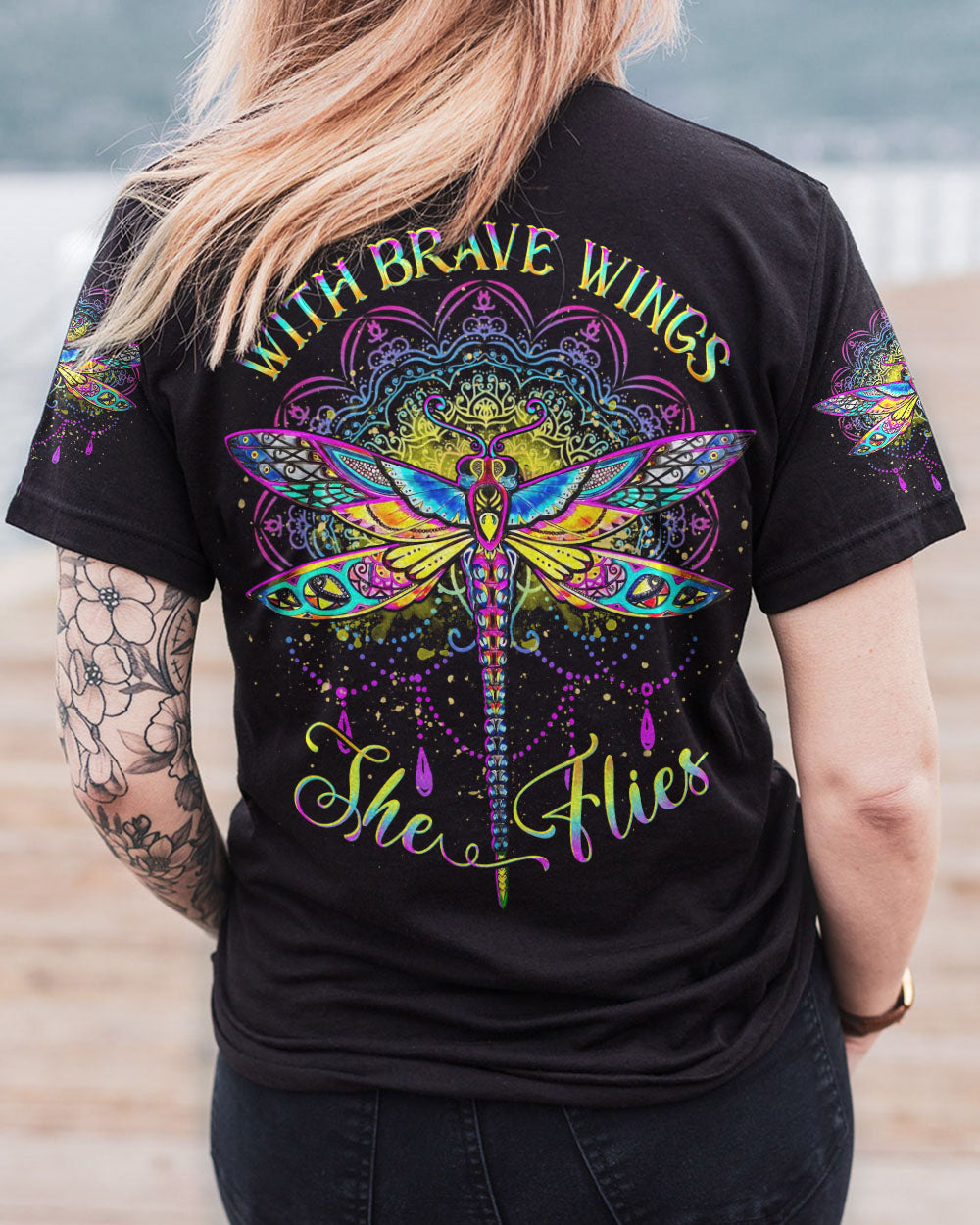 WITH BRAVE WINGS SHE FLIES ALL OVER PRINT - YHDU1606231