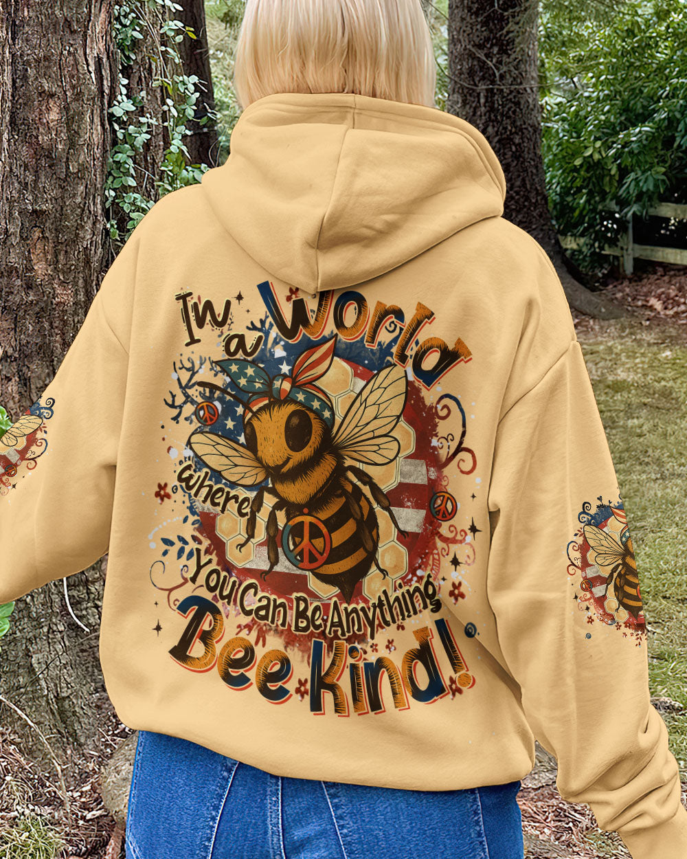 IN A WORLD WHERE YOU CAN BE ANYTHING BEE KIND ALL OVER PRINT - YHDU1706252