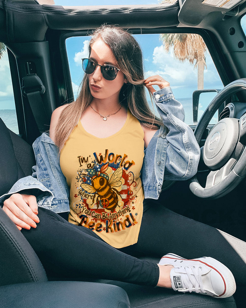 IN A WORLD WHERE YOU CAN BE ANYTHING BEE KIND ALL OVER PRINT - YHDU1706252