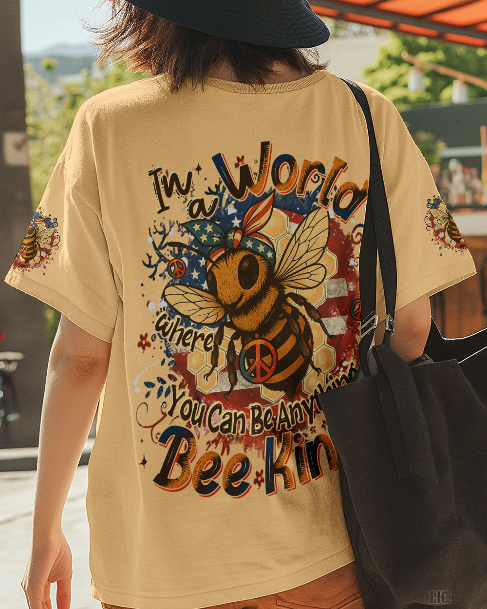 IN A WORLD WHERE YOU CAN BE ANYTHING BEE KIND ALL OVER PRINT - YHDU1706252