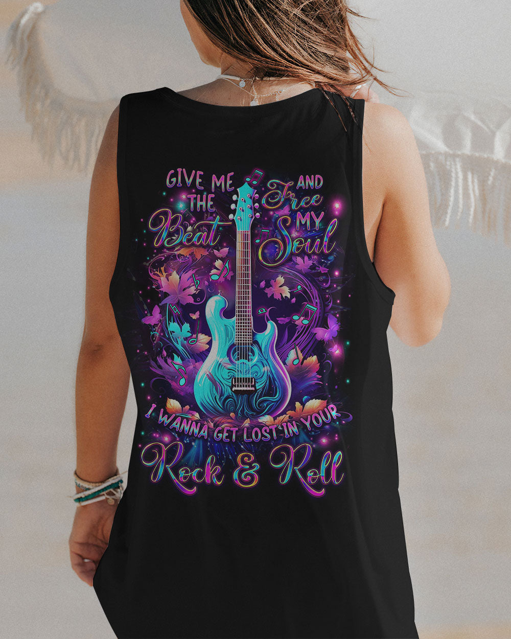 GIVE ME THE BEAT AND FREE MY SOUL GUITAR ALL OVER PRINT - YHDU1708231